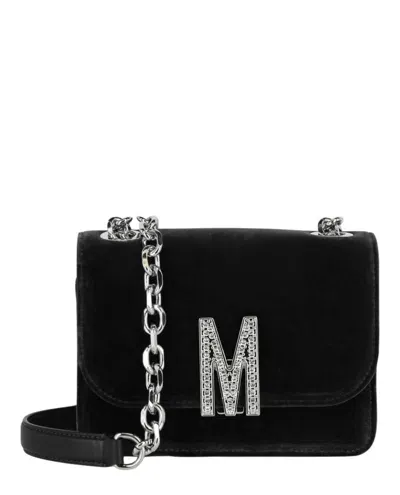 Moschino Velvet Logo Crossbody Bag In Multi