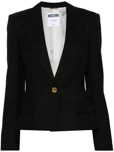 Moschino Virgin Wool Blazer In Black