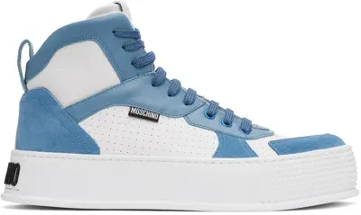 Moschino Panelled High-top Sneakers In White