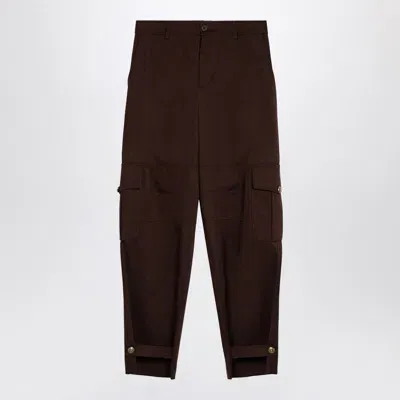 Moschino Wide Cargo Trousers In Brown