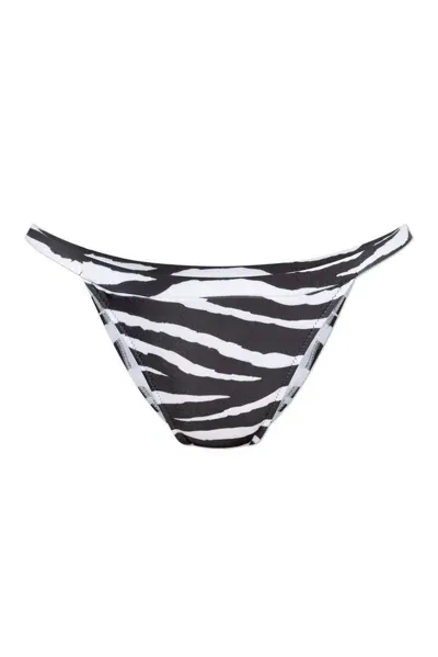 Moschino Zebra Print Swimsuit Bottom In Black