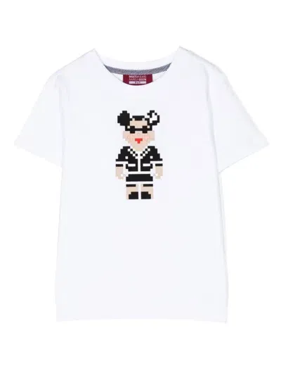 Mostly Heard Rarely Seen 8-bit Kids' Mini Double C Bear T-shirt In White