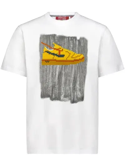 Mostly Heard Rarely Seen 8-bit Orange Sneaker 8-bit Appliqué Cotton T-shirt In 白色