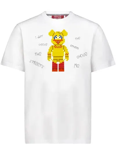 Mostly Heard Rarely Seen 8-bit Streets Chose Me 8-bit Appliqué Cotton T-shirt In 白色