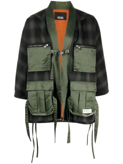 Mostly Heard Rarely Seen Cargo-pocket Kimono Shirt Jacket In Green