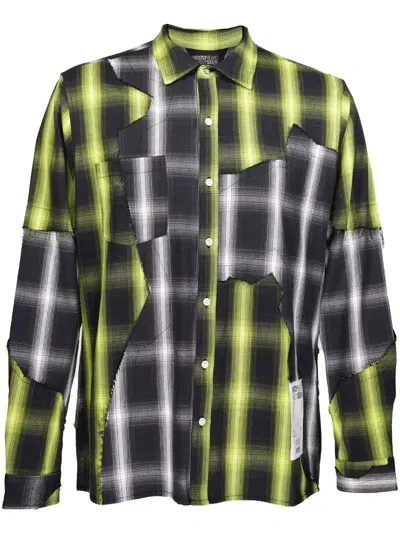 Mostly Heard Rarely Seen Cut-up Plaid Shirt In Green