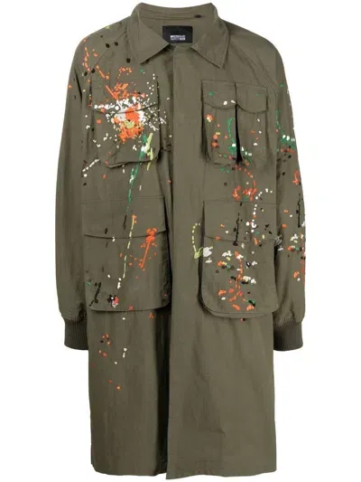 Mostly Heard Rarely Seen Paint-embroidered Backpack Coat In Green