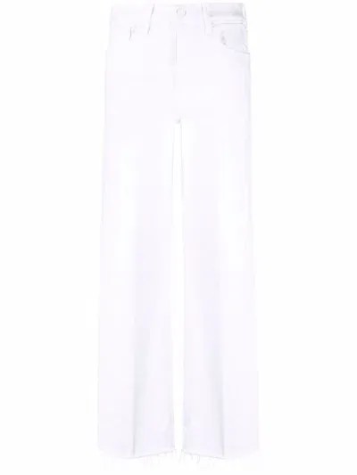 Mother Denim Wide Leg Jeans In White