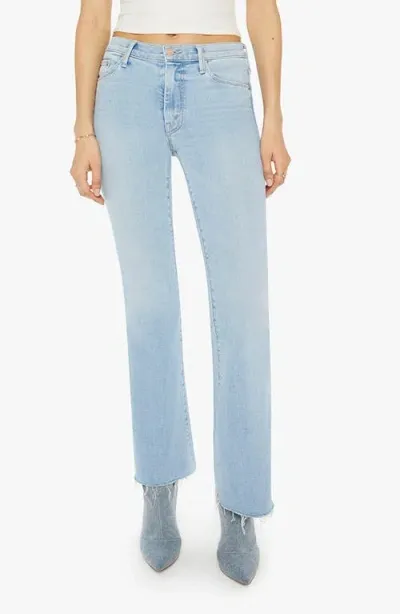 Mother Frayed Flare Jeans In Mood Ring