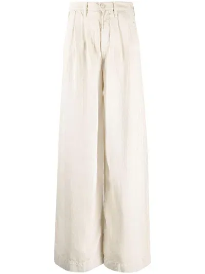 Mother High-rise Wide-leg Jeans In Neutrals