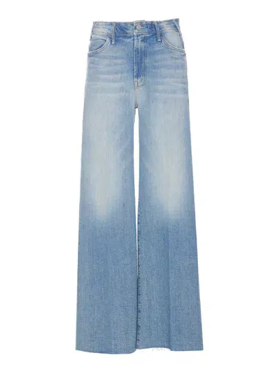 Mother Hustler Roller Fray Jeans In Blue