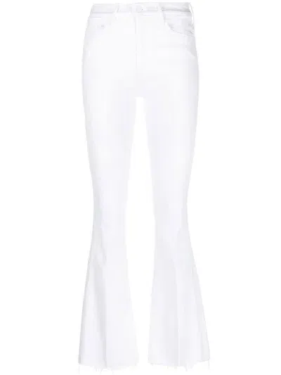 Mother Mid-rise Flared Jeans In White