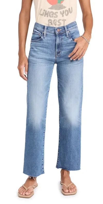 Mother Mid Rise Rambler Zip Ankle Fray Jeans Enjoy The Ride