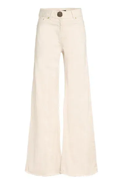 Mother Of Pearl Chloe High-waist Wide-leg Jeans In Beige