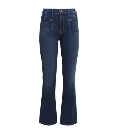 Mother Patch-pocket Insider Flood Jeans In Blue