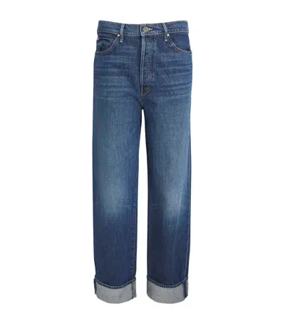 Mother Spitfire Nerdy Cuff Jeans In Blue