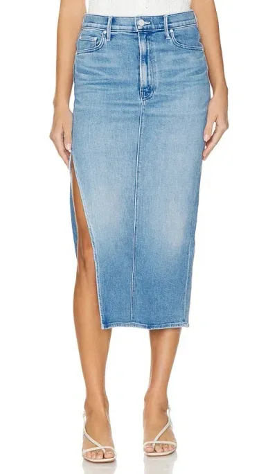 Mother The Split Second Skirt In Blue