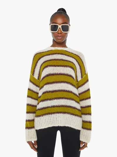 Mother The Biggie Jumper Swipe Stripe Sweater In White