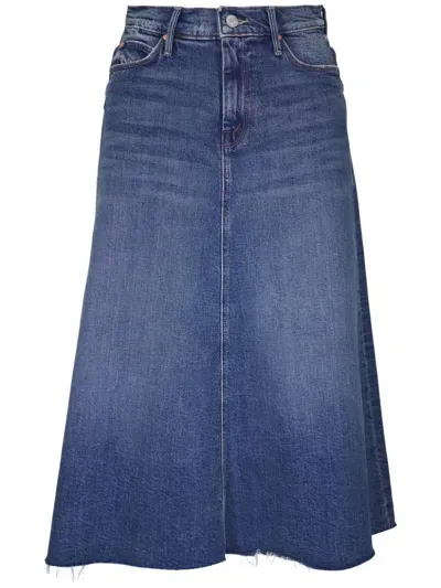 Mother The Circle Midi Skirt In Blue