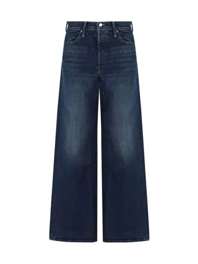 Mother The Ditcher Roller Sneak Jeans In Blu Denim