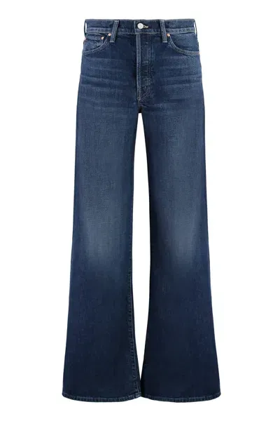 Mother The Ditcher Roller Sneak Jeans In Blue