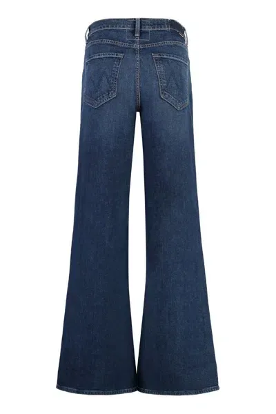 Mother The Ditcher Roller Sneak Jeans In Navy