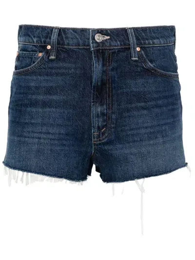 Mother The Dodger Mid-rise Denim Shorts In Blue