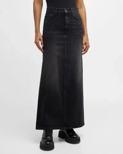 Mother The Fun Dip Slice Maxi Skirt In Late Night Lick