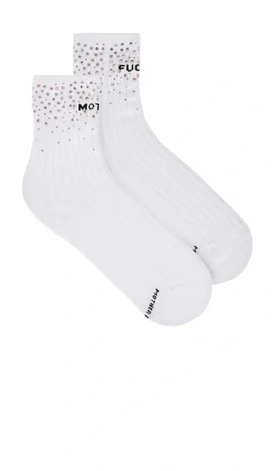 Mother The Half Step Socks In  Fucker Rhinestones