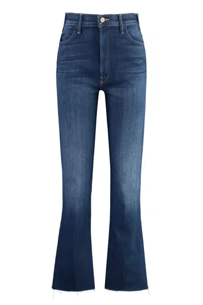 Mother The Hustler Ankle Fray Jeans In Blu Denim