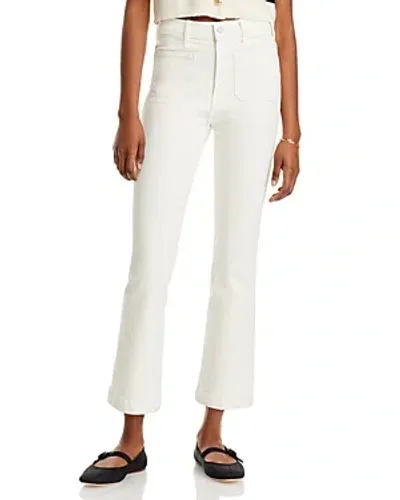 Mother The Hustler High Rise Flare Jeans In Cream In Multi