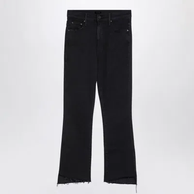 Mother The Insider Crop Step Fray Jeans In Black