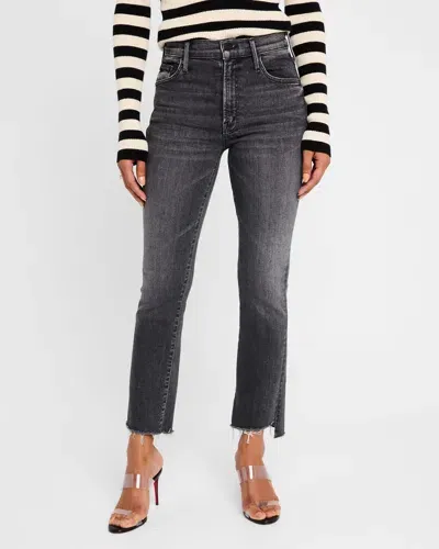 Mother The Insider Crop Step Fray Jeans In Up In Smoke