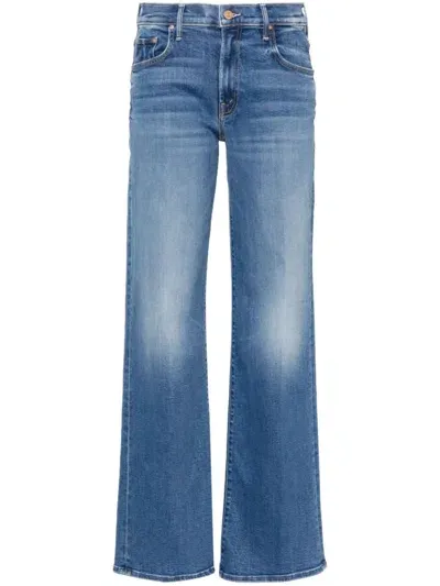 Mother The Mid Rise Maven Sneak Jeans In Blue