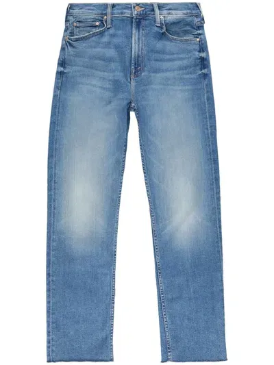 Mother The Mid Rise Rider Jeans In Blue