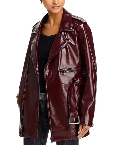 Mother The Midi Chopper Faux Leather Jacket In Cant Catch