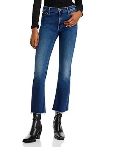 Mother The Outsider High Rise Ankle Fray Flare Jeans In Uncharted In Uncharted Waters