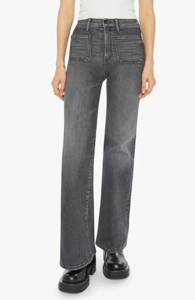 Mother The Patch Pocket Twister Sneak Flare Jeans In Up In Smoke