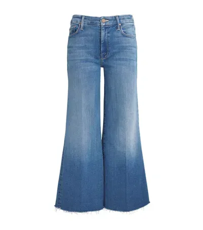 Mother The Roller Fray Wide-leg Jeans In Blue