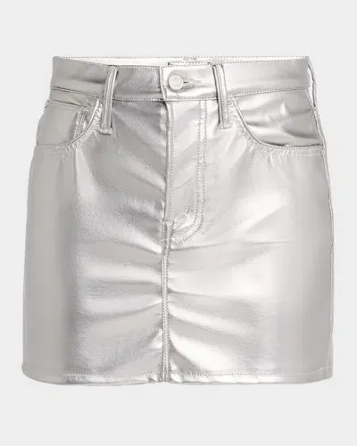 Mother The Vagabond Mini Skirt In Silver Dagger