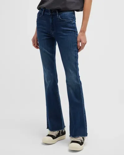 Mother The Weekender Frayed Flare Jeans In Chip On My