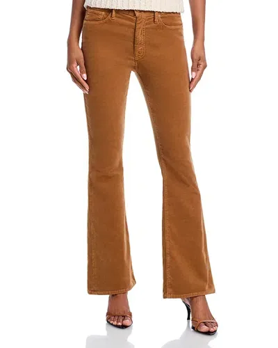 Mother The Weekender High Rise Flared Jeans In Tobacco