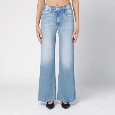 Mother Washed Denim Jeans The Hustler Roller Fray In Light Blue