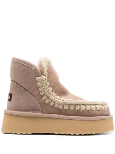 Mou Mini Eskimo Platform Boot In Beige