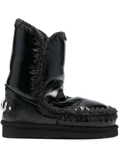 Mou Eskimo Leather Boots In Black