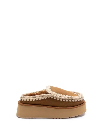 Mou Clog Eskimo Platform Sabot In Brown