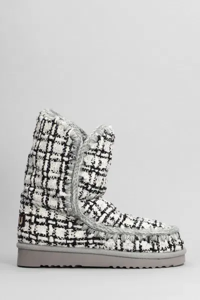 Mou Eskimo 24 Low Heels Ankle Boots In White