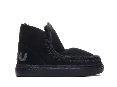 Mou Eskimo Leather Boots In Black