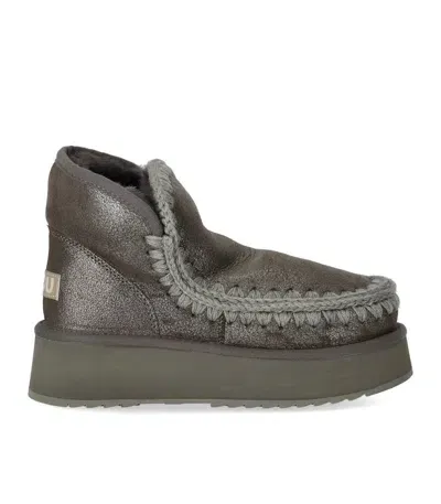 Mou Mini Eskimo Platform Dust Iron Boot In Grey