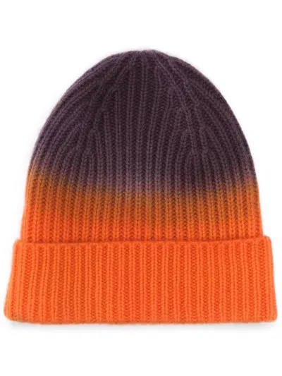 Mouleta Tie-dye Cashmere Beanie In Orange